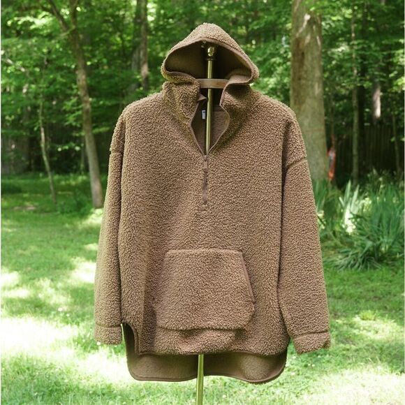 Old Navy Camel Tan Wubby Fleece Pullover Hoodie - Picture 3 of 8